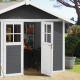 Abrigo de jardim em PVC 11,2m² DECO cinzento escuro e branco Grosfillex 