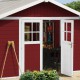 Abrigo de jardim em PVC 11,2m² DECO vermelho e branco Grosfillex 