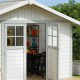 Abrigo de jardim em PVC 11,2m² DECO branco e cinza-verde Grosfillex 
