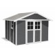 Abrigo de jardim em PVC 11,2m² DECO cinzento escuro e branco Grosfillex 