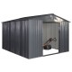 Abrigo de jardim em metal 8,84m² FIRST antracite + kit de fixação X-METAL