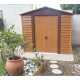 Abrigo de jardim em metal aspecto madeira 4,6m² + kit de fixação X-METAL