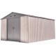 Abrigo de jardim em metal 11m² WoodTouch bege + kit de fixação