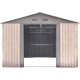 Abrigo de jardim em metal 13,6m² WoodTouch bege + Kit de fixação X-METAL