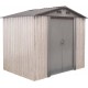 Abrigo de jardim em metal 4,1m² Woodtouch bege + Kit de fixação X-METAL