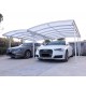 Carport duplo em alumínio lacado branco e policarbonato 6mm X-METAL