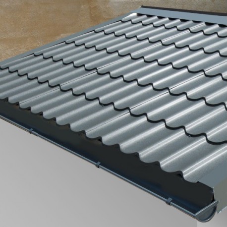 Telhas metálicas antracite - pack pronto a instalar para o abrigo Woodlife Garden 14,44m².