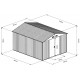Abrigo de jardim em metal 9,12m² WoodTouch bege + kit de fixação X-METAL