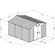Abrigo de jardim em metal 11m² WoodTouch bege + kit de fixação