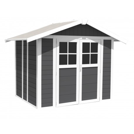 Abrigo de jardim de 4,9m² DECO antracite e branco Grosfillex