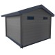 Abrigo de jardim em madeira compósita 28mm cinzento escuro 9m² porta dupla alumínio e vidros duplos - Woodlife Garden