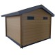 Abrigo de jardim em madeira compósita 28mm madeira envelhecida 9m² porta dupla alumínio e vidros duplos - Woodlife Garden