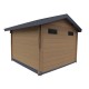 Abrigo de jardim em madeira compósita 28mm madeira envelhecida 14,44m² porta dupla alumínio e vidros duplos - Woodlife Garden