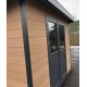Abrigo de jardim em madeira compósita 28mm aspeto madeira envelhecida 9m² PREMIUM Telhado plano - Woodlife Garden
