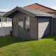 Abrigo de jardim em madeira compósita 28mm cinzento escuro 9m² porta dupla alumínio e vidros duplos - Woodlife Garden