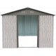 Abrigo de jardim em metal 13,6m² WoodTouch bege + Kit de fixação X-METAL