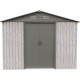 Abrigo de jardim em metal 13,6m² WoodTouch bege + Kit de fixação X-METAL