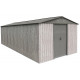 Abrigo de jardim em metal 13,6m² WoodTouch bege + Kit de fixação X-METAL