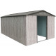 Abrigo de jardim em metal 11m² WoodTouch bege + kit de fixação