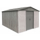 Abrigo de jardim em metal 9,12m² WoodTouch bege + kit de fixação X-METAL