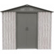Abrigo de jardim em metal 7,15m² WoodTouch bege + Kit de fixação X-METAL