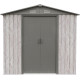 Abrigo de jardim em metal 2,54m² WoodTouch bege + Kit de fixação X-METAL