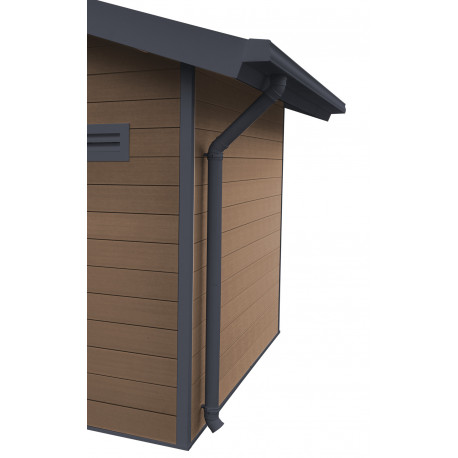 Kit caleiras antracite - pack pronto a instalar para abrigo PREMIUM Woodlife Garden dupla pendente cump. 2m