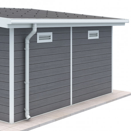 Kit caleiras brancas - pack pronto a instalar para abrigo PREMIUM Woodlife Garden uma água e largura 4m