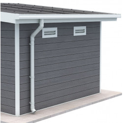 Kit caleiras brancas - pack pronto a instalar para abrigo PREMIUM Woodlife Garden uma água largura 3m