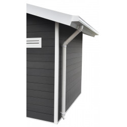 Kit caleiras brancas - pack pronto a instalar para abrigo PREMIUM Woodlife Garden dupla pendente cump. 3m