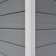 Abrigo de jardim em madeira compósita 28mm cinzento claro 4,41m² PREMIUM - telhado plano - Woodlife Garden