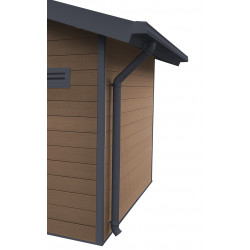 Kit caleiras antracite - pack pronto a instalar para abrigo PREMIUM Woodlife Garden dupla pendente 19,22m²
