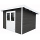 Abrigo de jardim em madeira compósita 28mm antracite 9m² PREMIUM Telhado plano - Woodlife Garden