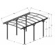 Carport em alumínio antracite 3x5,05m e policarbonato 6mm X-METAL