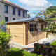 Abrigo de jardim 12m² PLUS em madeira 40mm tratada com tingimento castanho Gardy Shelter