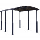 Carport em alumínio cinzento e policarbonato para 1 carro 18,2m² Arcadia Alpine 5000 - CANOPIA