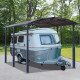 Carport em alumínio cinzento e policarbonato para 1 carro 18,2m² Arcadia Alpine 5000 - CANOPIA