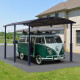 Carport em alumínio cinzento e policarbonato para 1 carro 23,3m² Arcadia Alpine 6400 - Canopia