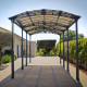 Carport em alumínio cinzento e policarbonato para 1 carro 31m² Arcadia Alpine 8500 - Canopia
