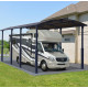 Carport em alumínio cinzento e policarbonato para 1 carro 31m² Arcadia Alpine 8500 - Canopia