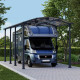 Carport em alumínio cinzento e policarbonato para 1 carro 31m² Arcadia Alpine 8500 - Canopia